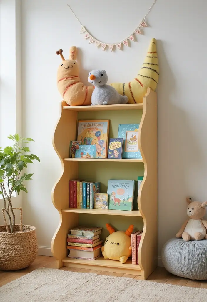 28 Nursery Bookshelf Designs That Encourage Early Reading 15 28 Nursery Bookshelf Designs That Encourage Early Reading - 15. Bookworm Bookshelf