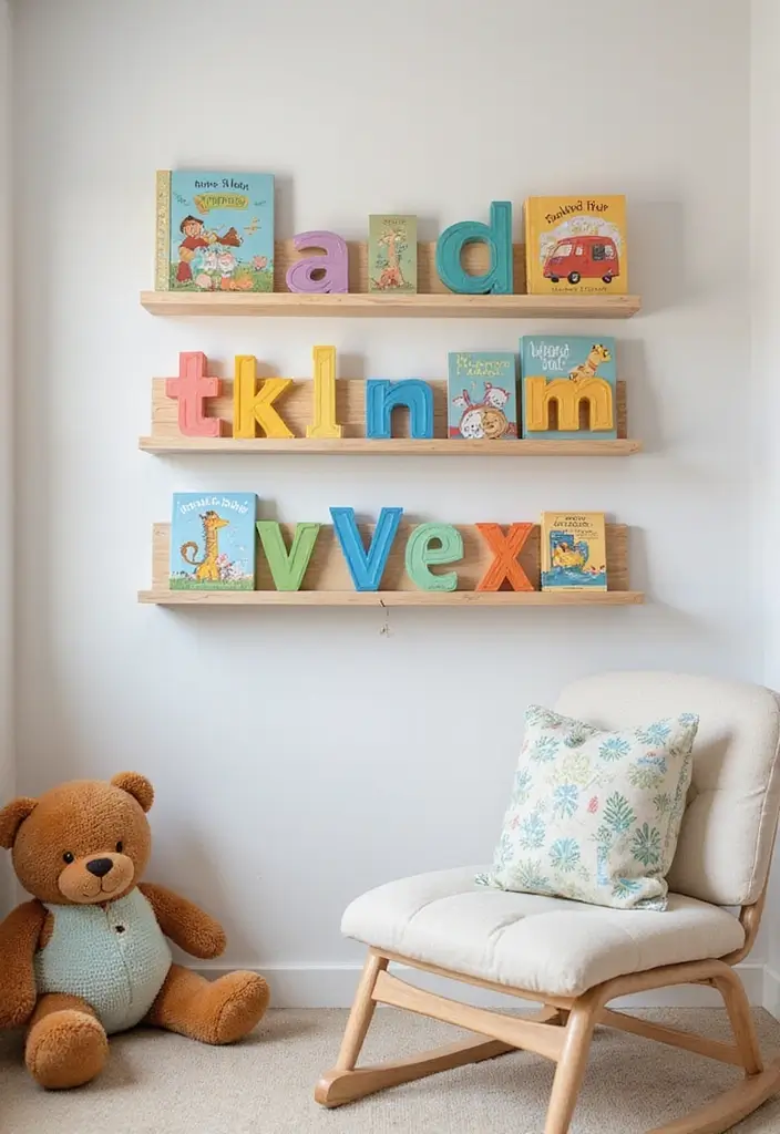28 Nursery Bookshelf Designs That Encourage Early Reading 17 28 Nursery Bookshelf Designs That Encourage Early Reading - 17. Educational Wall-Mounted Bookshelf