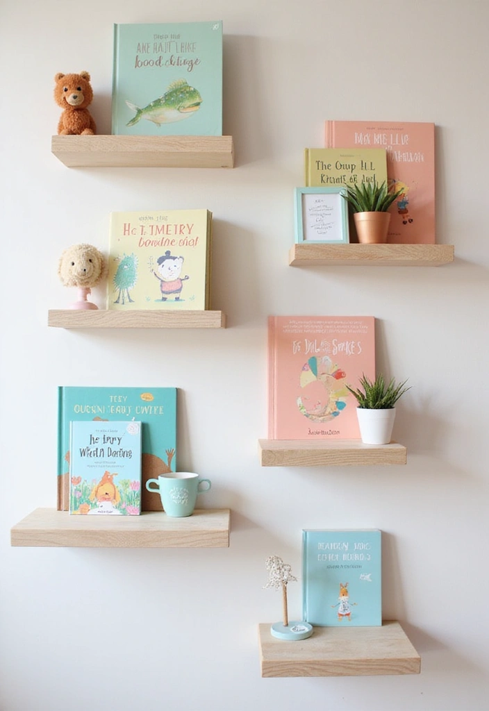 28 Nursery Bookshelf Designs That Encourage Early Reading 2 28 Nursery Bookshelf Designs That Encourage Early Reading - 2. Floating Shelves