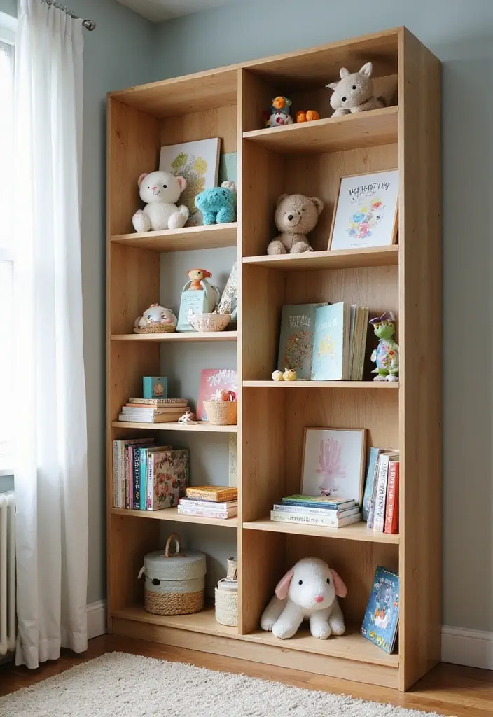 28 Nursery Bookshelf Designs That Encourage Early Reading 21 28 Nursery Bookshelf Designs That Encourage Early Reading - 21. Modular Bookshelf with Play Space