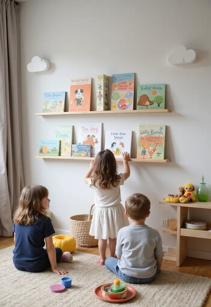 28 Nursery Bookshelf Designs That Encourage Early Reading 24 28 Nursery Bookshelf Designs That Encourage Early Reading - 24. Interactive Storytime Wall