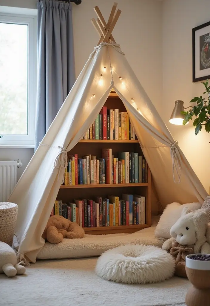 28 Nursery Bookshelf Designs That Encourage Early Reading 25 28 Nursery Bookshelf Designs That Encourage Early Reading - 25. Bookshelf in a Tent