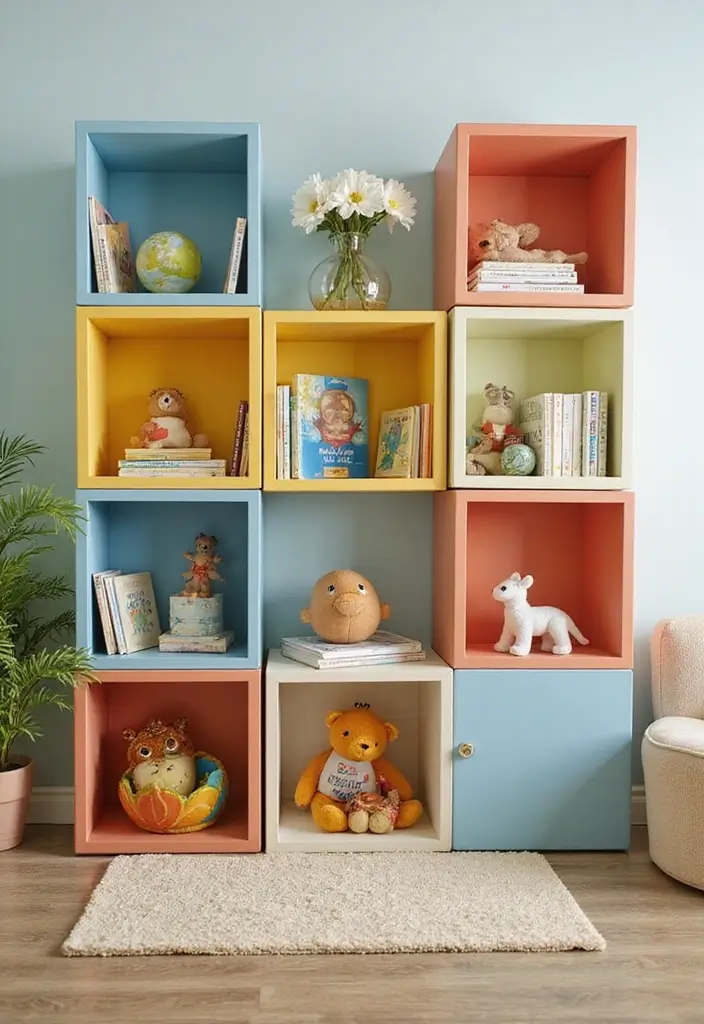 28 Nursery Bookshelf Designs That Encourage Early Reading 4 28 Nursery Bookshelf Designs That Encourage Early Reading - 4. Modular Cube Bookshelves