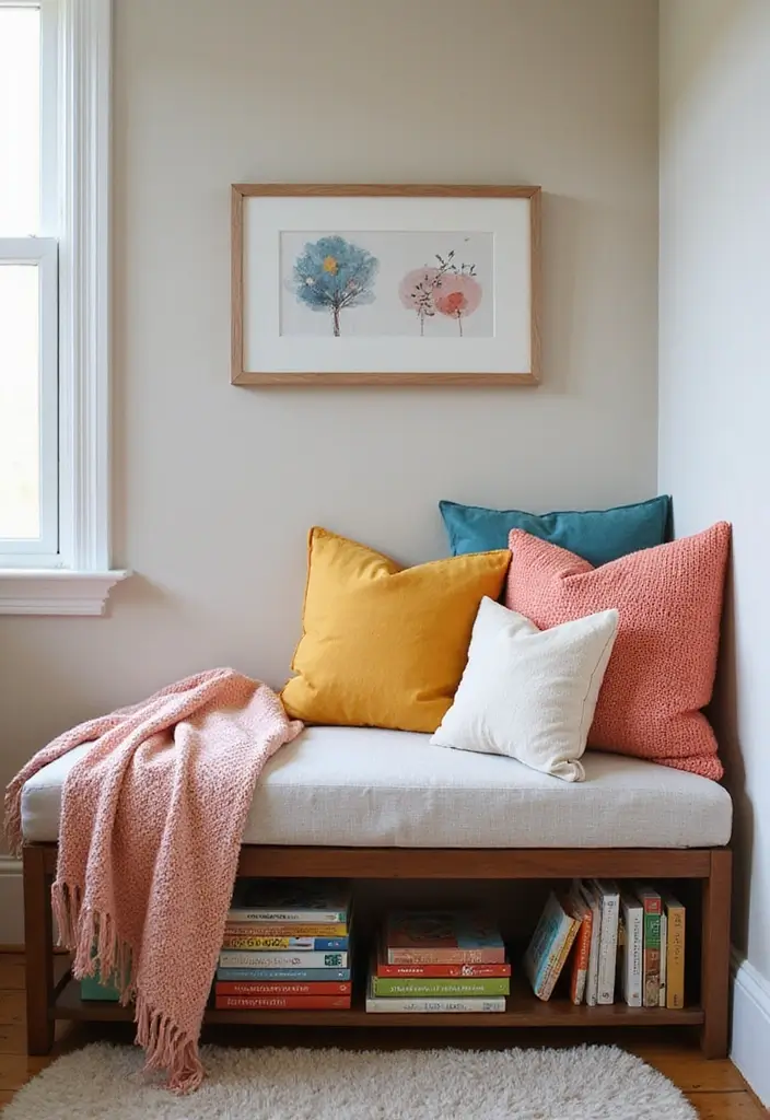 28 Nursery Bookshelf Designs That Encourage Early Reading 5 28 Nursery Bookshelf Designs That Encourage Early Reading - 5. Book Nook Bench