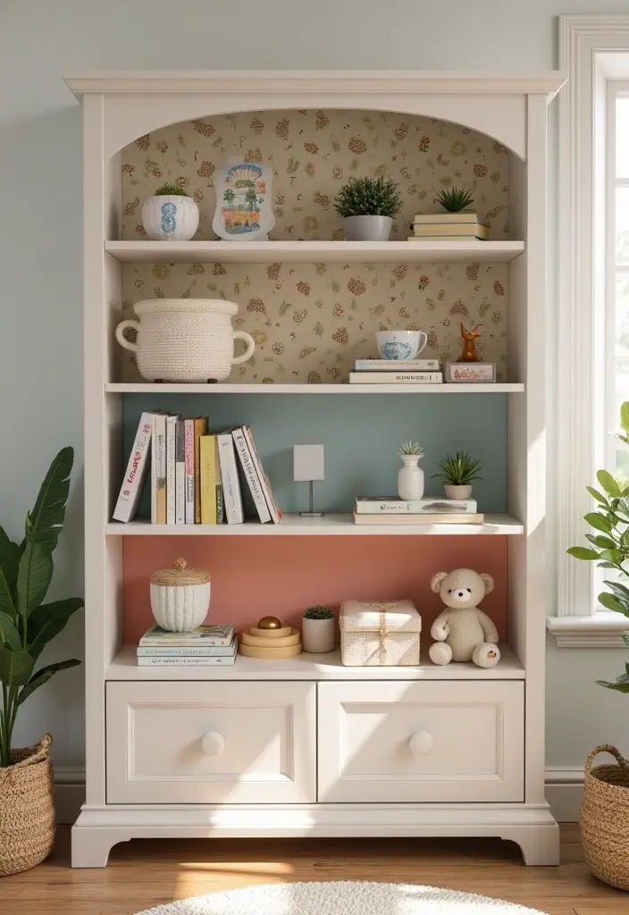 28 Nursery Bookshelf Designs That Encourage Early Reading 8 28 Nursery Bookshelf Designs That Encourage Early Reading - 8. Classic Bookcase with a Twist