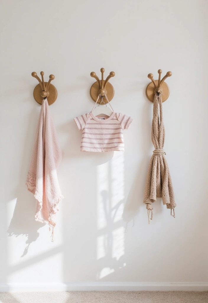 28 Nursery Organization Hacks Every Parent Should Know - 16. Stylish Wall Hooks
