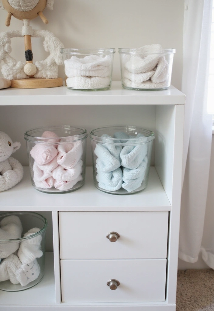 28 Nursery Organization Hacks Every Parent Should Know - 23. Use Clear Containers for Visibility