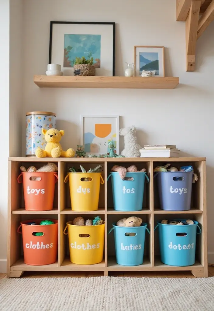 28 Nursery Organization Hacks Every Parent Should Know - 7. Color-Coded Bins