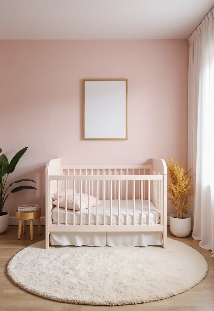 28 Pink Nursery Inspirations That Stay Sweet and Timeless 1 28 Pink Nursery Inspirations That Stay Sweet and Timeless - 1. Blush and Gold Elegance