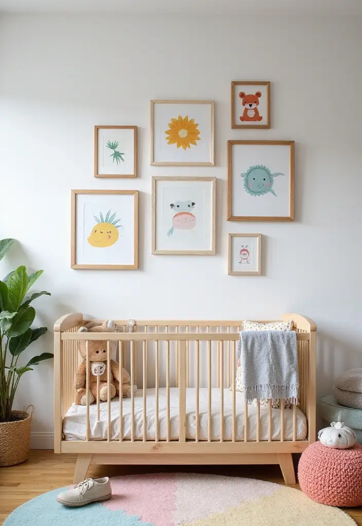 28 Pink Nursery Inspirations That Stay Sweet and Timeless 24 28 Pink Nursery Inspirations That Stay Sweet and Timeless - 24. Playful Wall Art