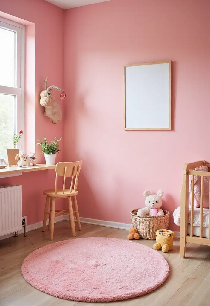 28 Pink Nursery Inspirations That Stay Sweet and Timeless 28 28 Pink Nursery Inspirations That Stay Sweet and Timeless - 28. Baby's Joyful Corner