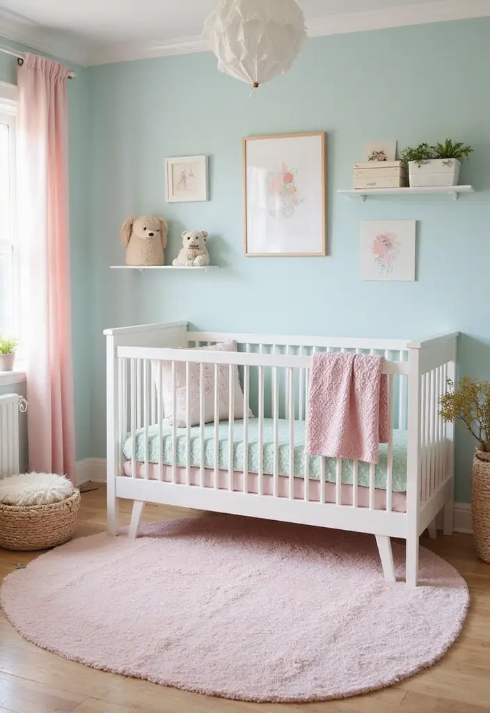 28 Pink Nursery Inspirations That Stay Sweet and Timeless 9 28 Pink Nursery Inspirations That Stay Sweet and Timeless - 9. Sweet Pea Palette