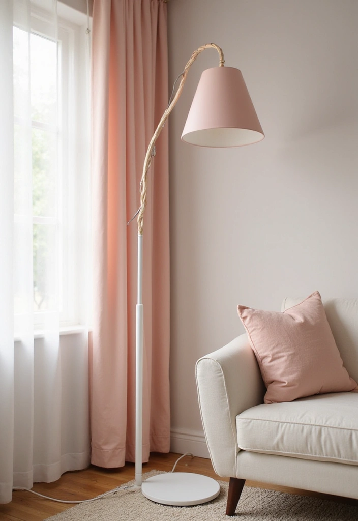 28 Pink and White Nursery Inspirations That Look Classic - 15. Timeless Floor Lamps