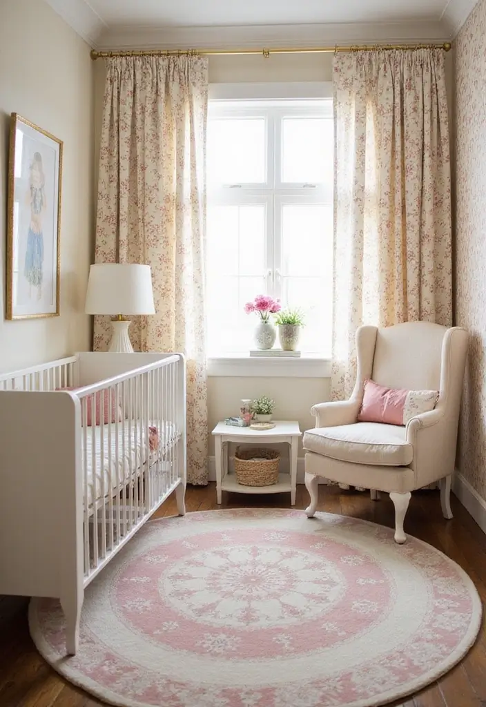28 Pink and White Nursery Inspirations That Look Classic - 20. Floral Accents