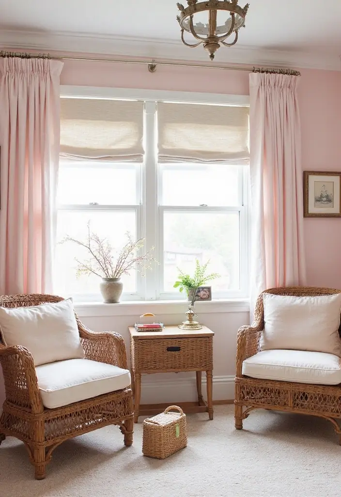 28 Pink and White Nursery Inspirations That Look Classic - 24. Classic Wicker Furniture