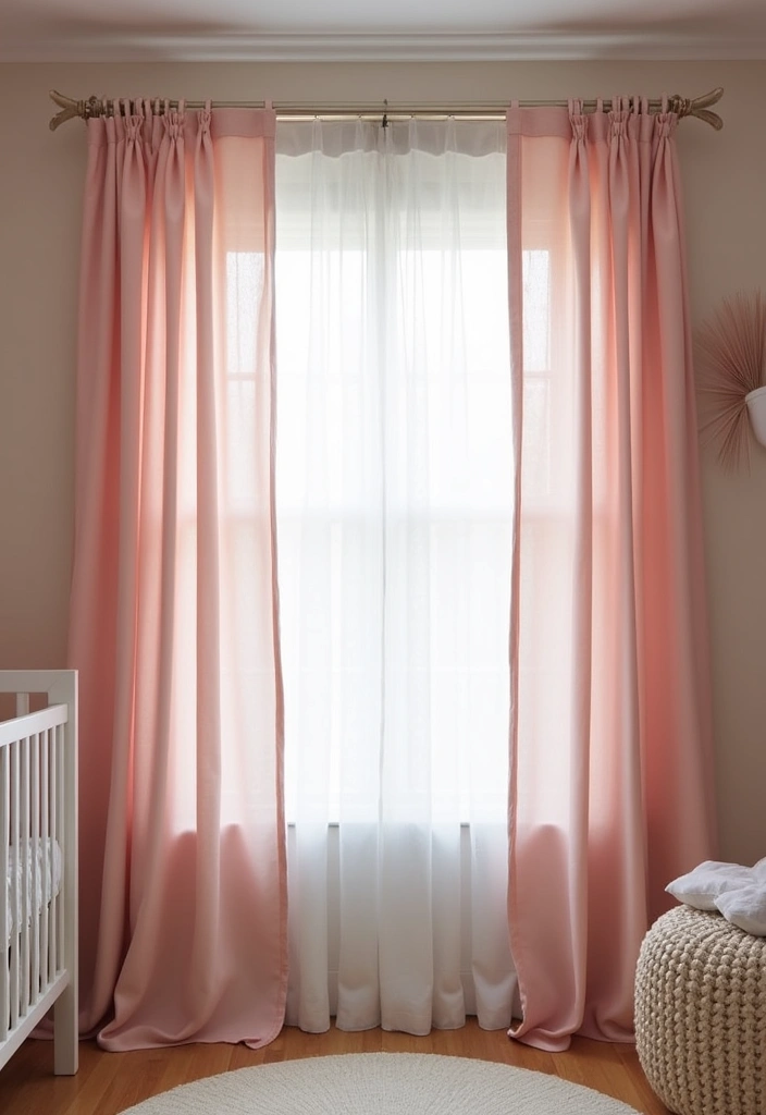 28 Pink and White Nursery Inspirations That Look Classic - 5. Stylish Window Treatments