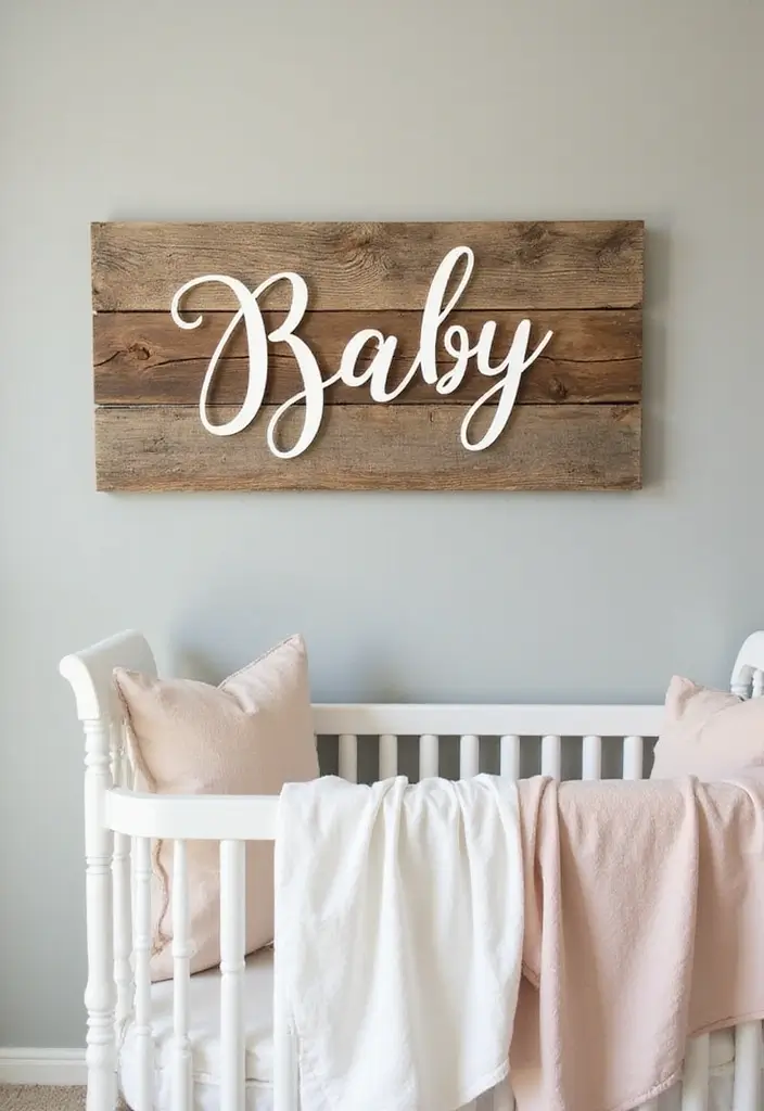 28 Rustic Nursery Designs That Feel Warm and Homey 16 28 Rustic Nursery Designs That Feel Warm and Homey - 16. Rustic Baby Name Sign