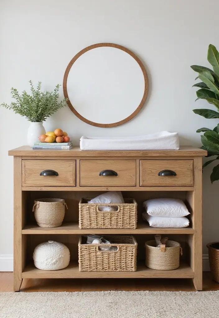 28 Rustic Nursery Designs That Feel Warm and Homey 6 28 Rustic Nursery Designs That Feel Warm and Homey - 6. Farmhouse Dresser Changing Table