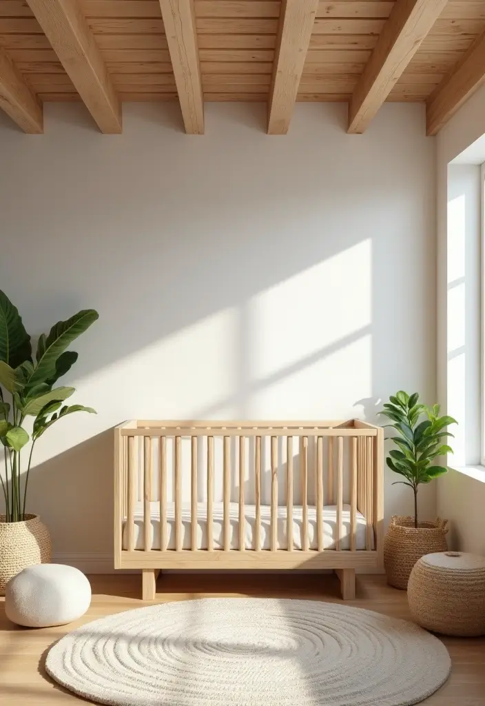 28 Rustic Nursery Designs That Feel Warm and Homey 7 28 Rustic Nursery Designs That Feel Warm and Homey - 7. Wood Beamed Ceiling