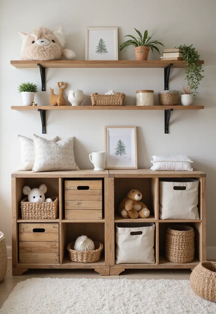 28 Rustic Nursery Designs That Feel Warm and Homey 8 28 Rustic Nursery Designs That Feel Warm and Homey - 8. Rustic Storage Solutions