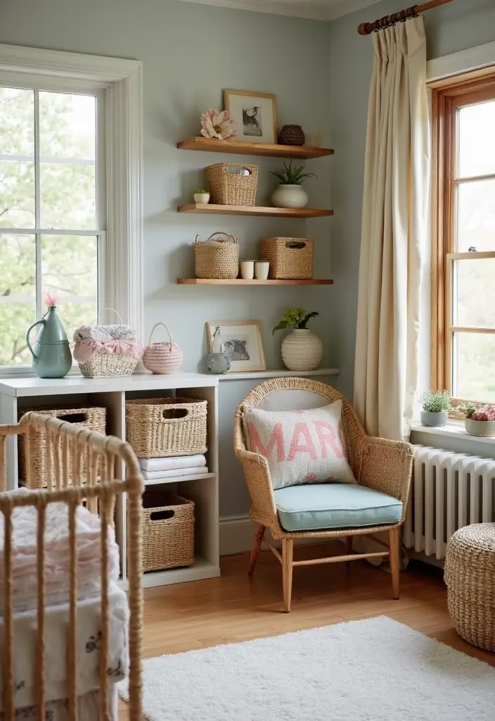 28 Vintage Nursery Decor Inspirations Full of Charm 11 28 Vintage Nursery Decor Inspirations Full of Charm - 11. Retro Storage Solutions