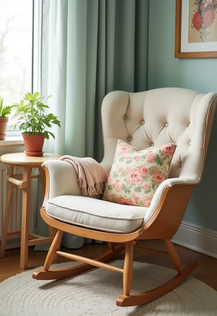 28 Vintage Nursery Decor Inspirations Full of Charm 4 28 Vintage Nursery Decor Inspirations Full of Charm - 4. Classic Rocking Chair