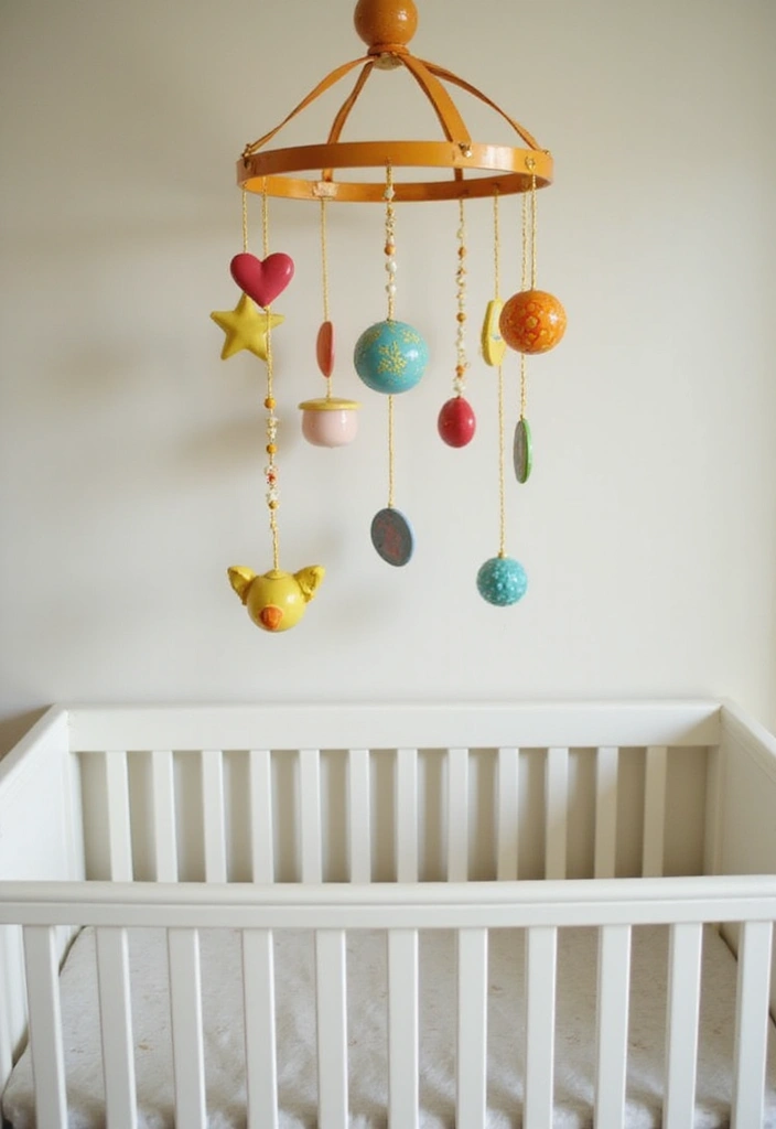 28 Vintage Nursery Decor Inspirations Full of Charm 9 28 Vintage Nursery Decor Inspirations Full of Charm - 9. Retro Baby Mobile