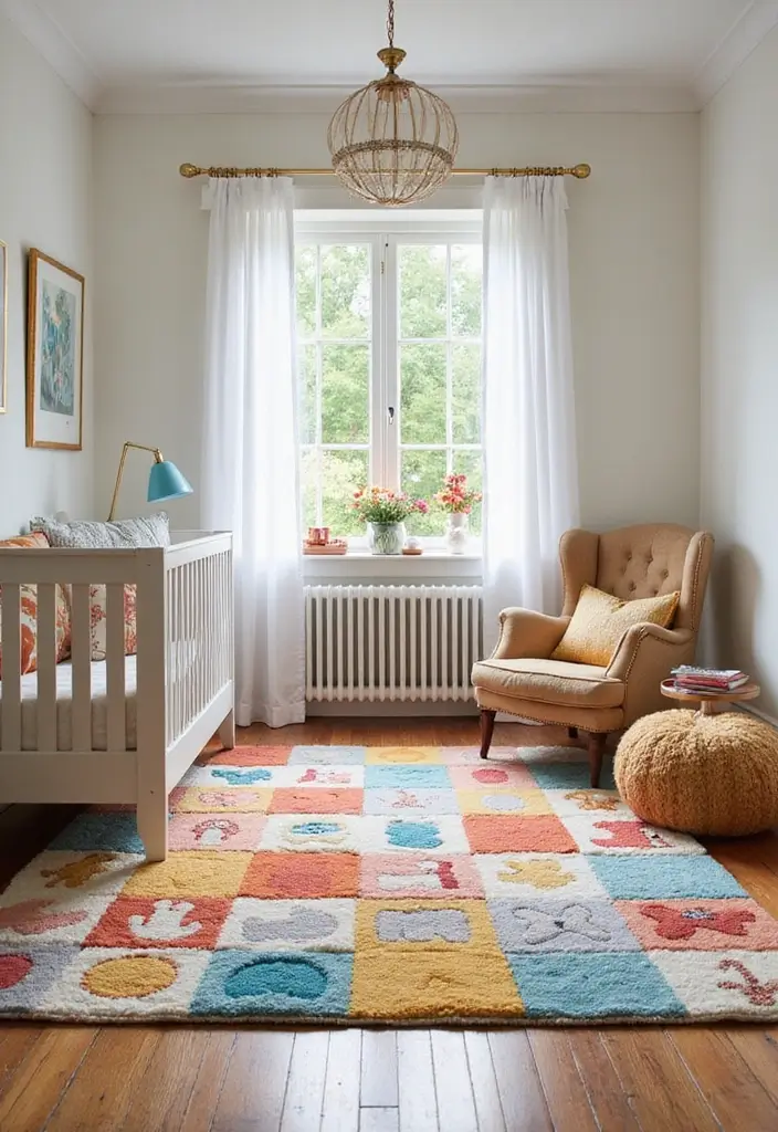 29 Cheap Nursery Ideas That Still Look Expensive - 10. Fun Area Rugs