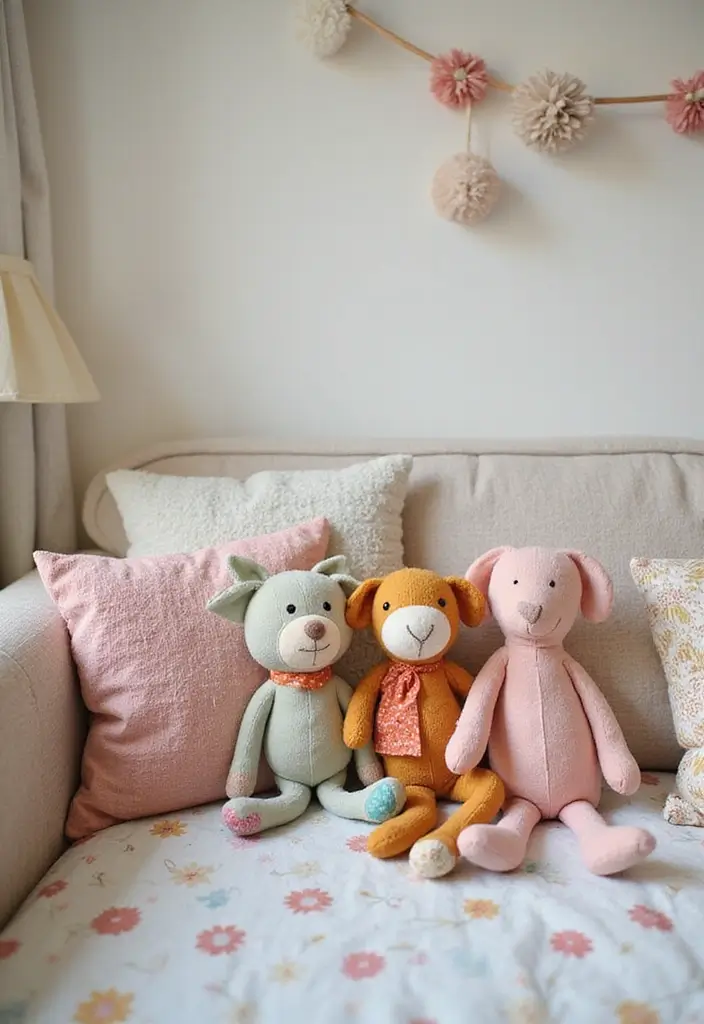 29 Cheap Nursery Ideas That Still Look Expensive - 11. Upcycled Soft Toys