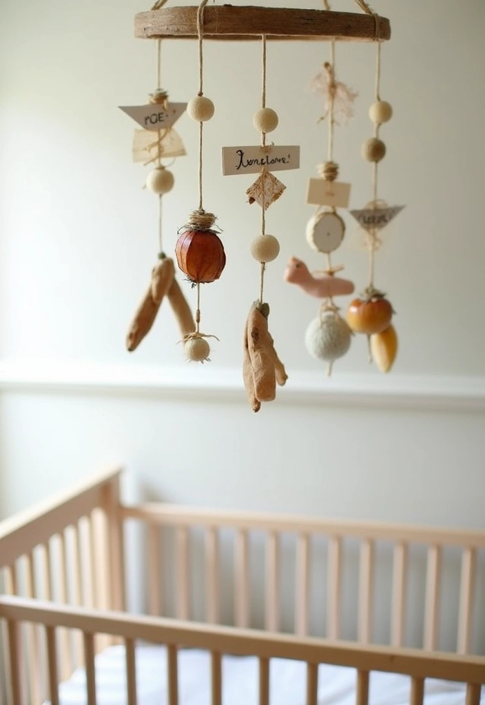29 Cheap Nursery Ideas That Still Look Expensive - 12. DIY Mobile Over the Crib