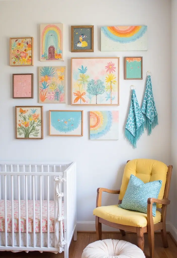 29 Cheap Nursery Ideas That Still Look Expensive - 2. DIY Wall Art