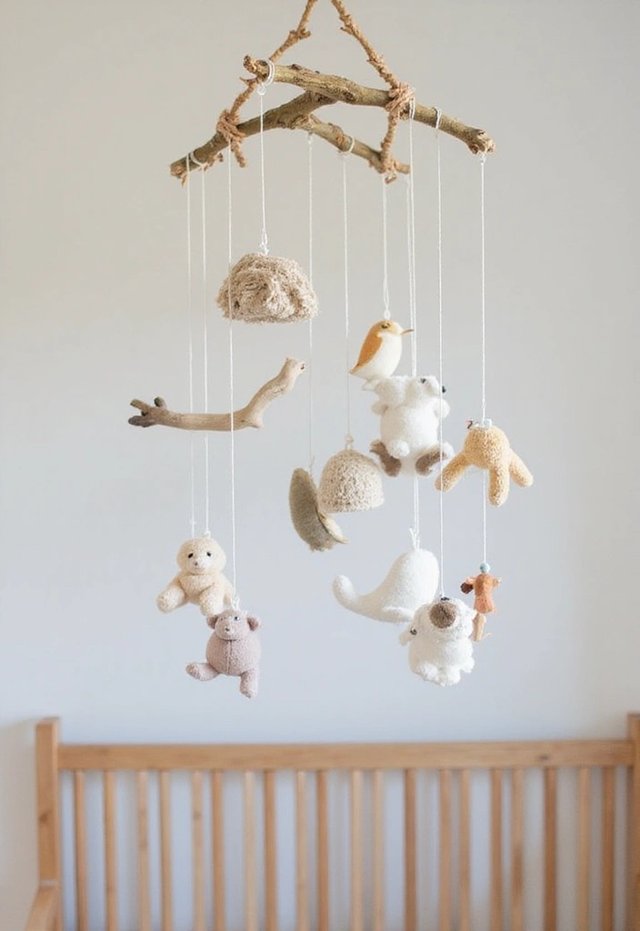 29 Farmhouse Nursery Ideas That Look Cozy and Inviting 13 29 Farmhouse Nursery Ideas That Look Cozy and Inviting - 13. Whimsical Mobile