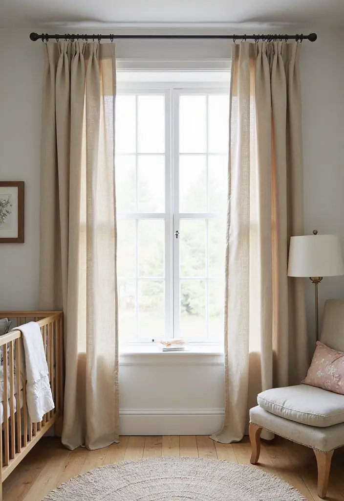 29 Farmhouse Nursery Ideas That Look Cozy and Inviting 15 29 Farmhouse Nursery Ideas That Look Cozy and Inviting - 15. Farmhouse-Style Curtains