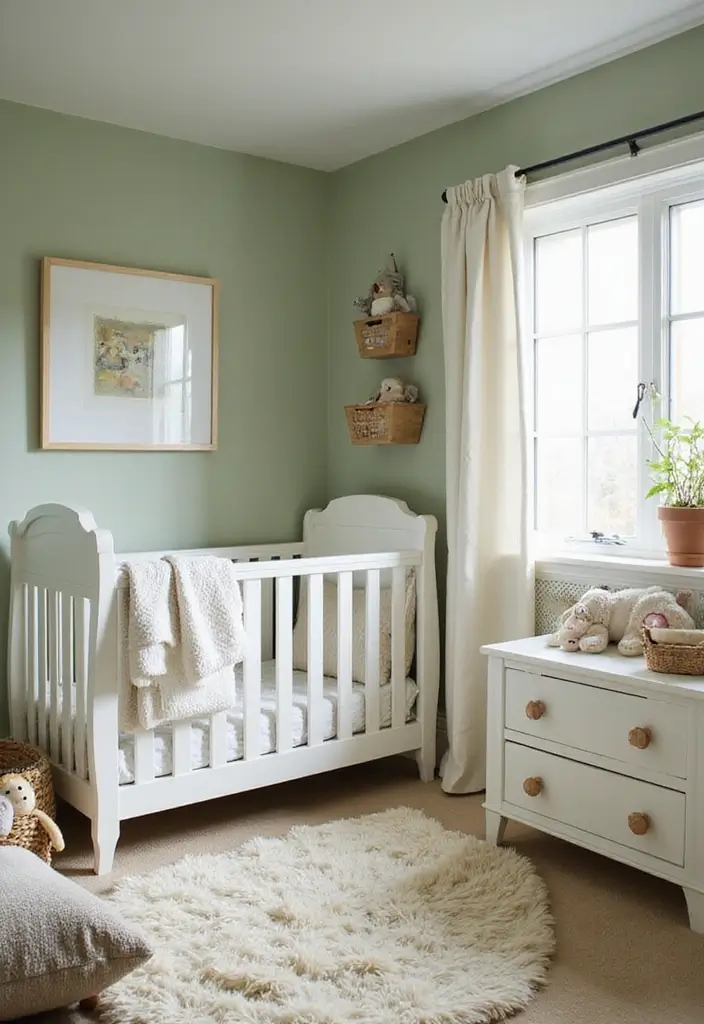 29 Green Nursery Designs That Feel Fresh and Calming 1 29 Green Nursery Designs That Feel Fresh and Calming - 1. Soothing Sage Serenity