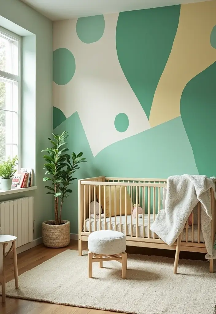 29 Green Nursery Designs That Feel Fresh and Calming 12 29 Green Nursery Designs That Feel Fresh and Calming - 12. Funky Geometric Patterns