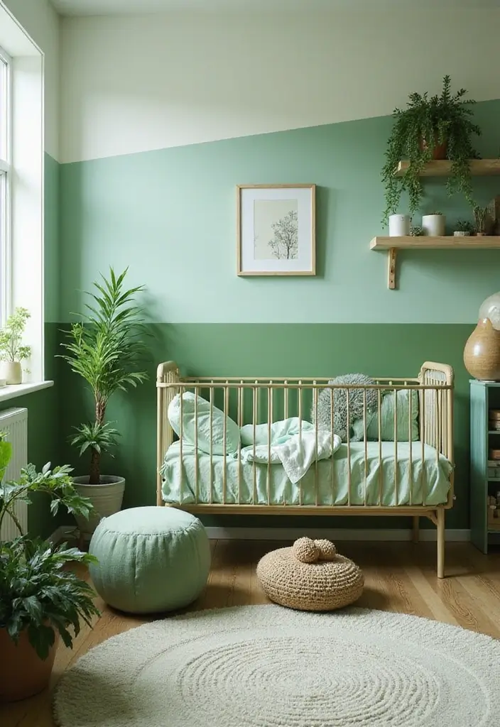 29 Green Nursery Designs That Feel Fresh and Calming 13 29 Green Nursery Designs That Feel Fresh and Calming - 13. Layered Green Tones