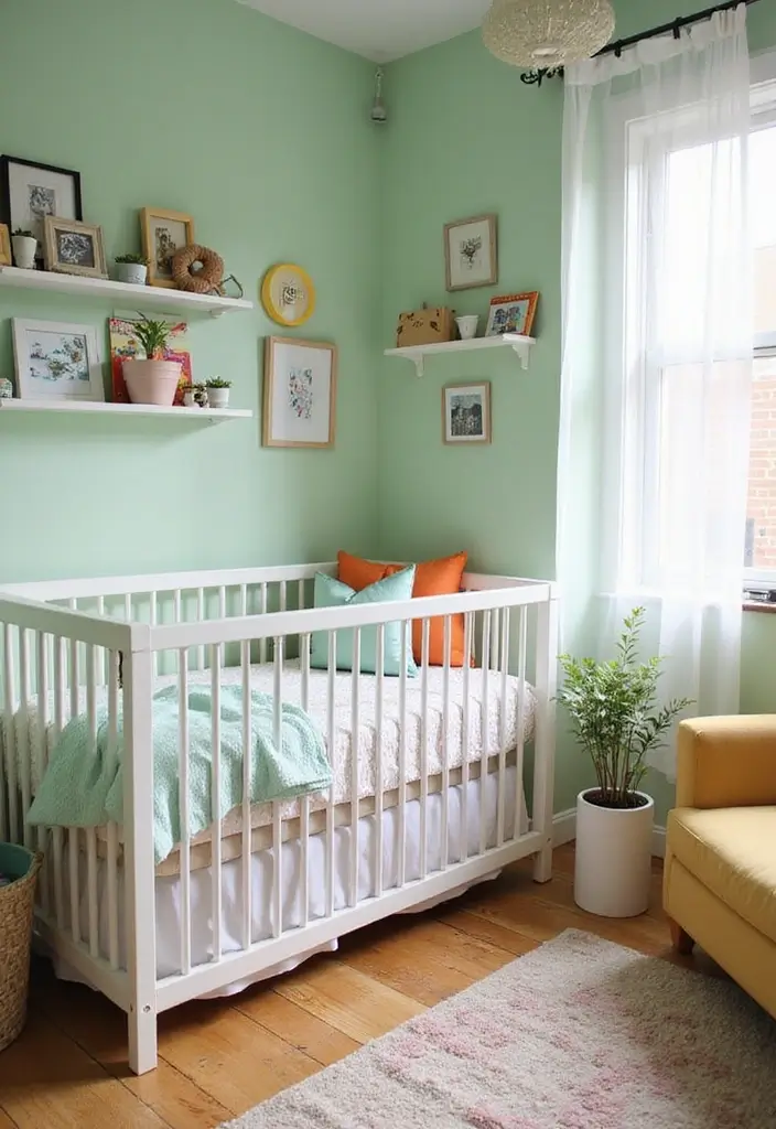 29 Green Nursery Designs That Feel Fresh and Calming 23 29 Green Nursery Designs That Feel Fresh and Calming - 23. Sweet Pastel Greens