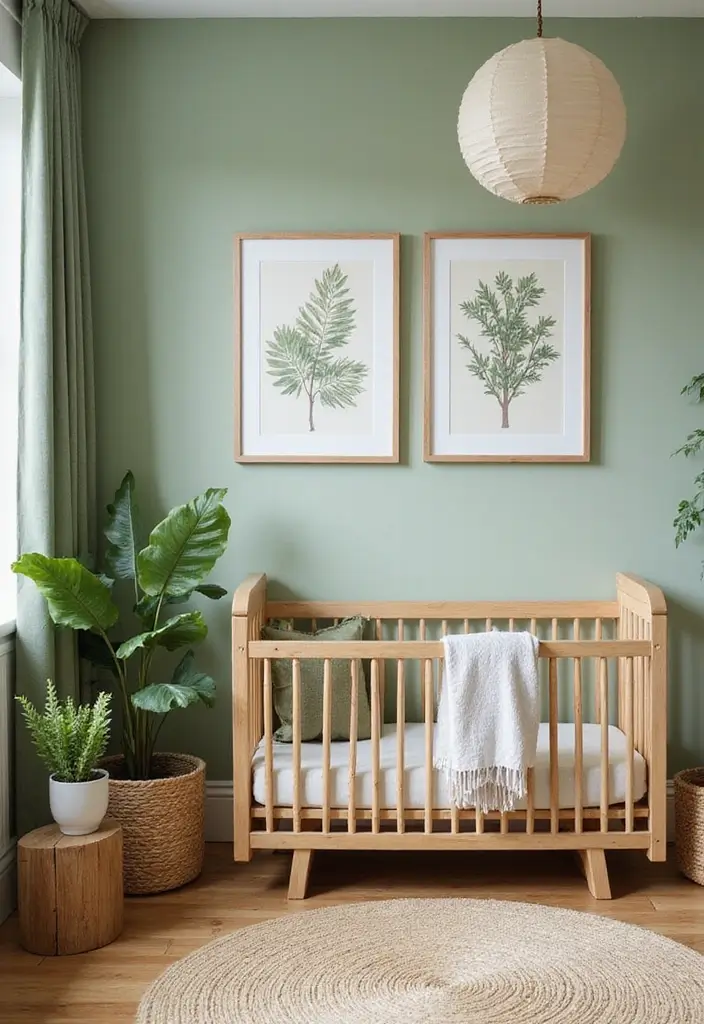 29 Green Nursery Designs That Feel Fresh and Calming 7 29 Green Nursery Designs That Feel Fresh and Calming - 7. Earthy Tones with Pops of Green