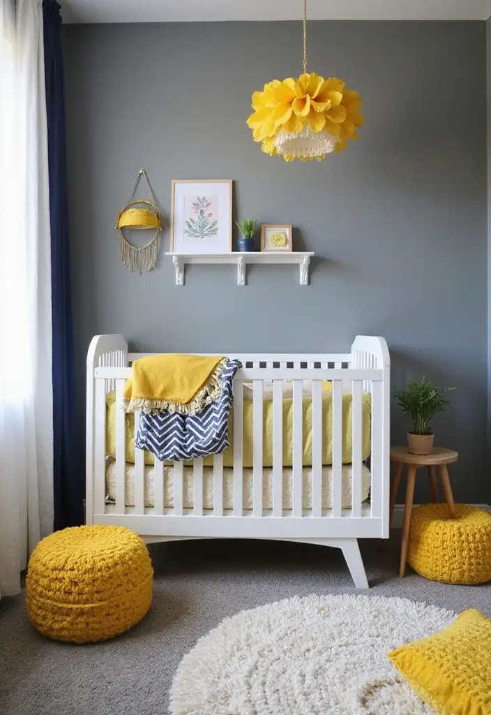 29 Grey Nursery Inspirations That Look Modern and Calm 6 29 Grey Nursery Inspirations That Look Modern and Calm - 6. Grey with Bold Accents