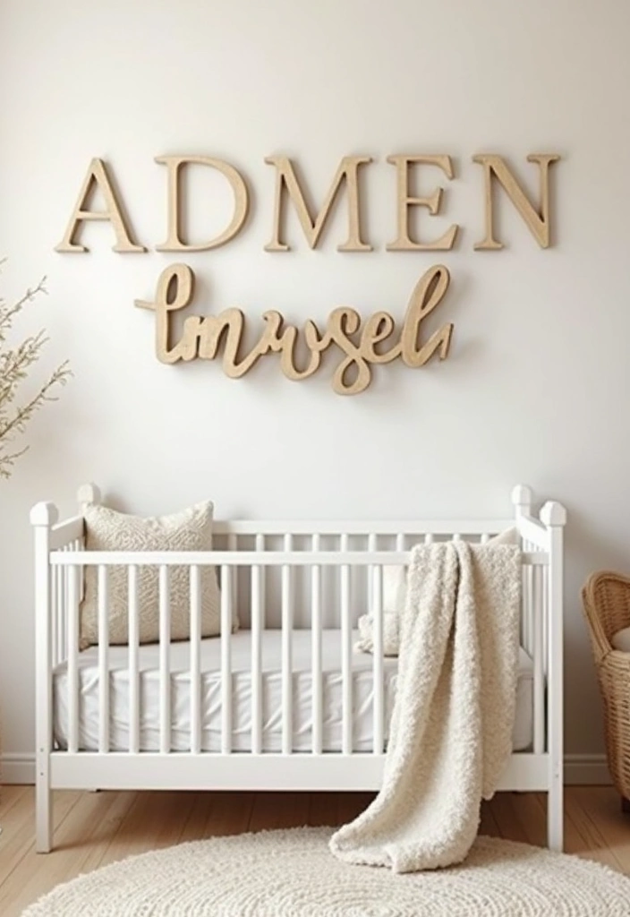 29 Nature Themed Nursery Ideas That Feel Peaceful 17 29 Nature Themed Nursery Ideas That Feel Peaceful - 17. Personalized Name Wall Art