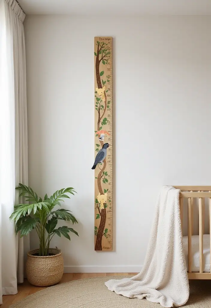 29 Nature Themed Nursery Ideas That Feel Peaceful 20 29 Nature Themed Nursery Ideas That Feel Peaceful - 20. Nature-Themed Growth Chart
