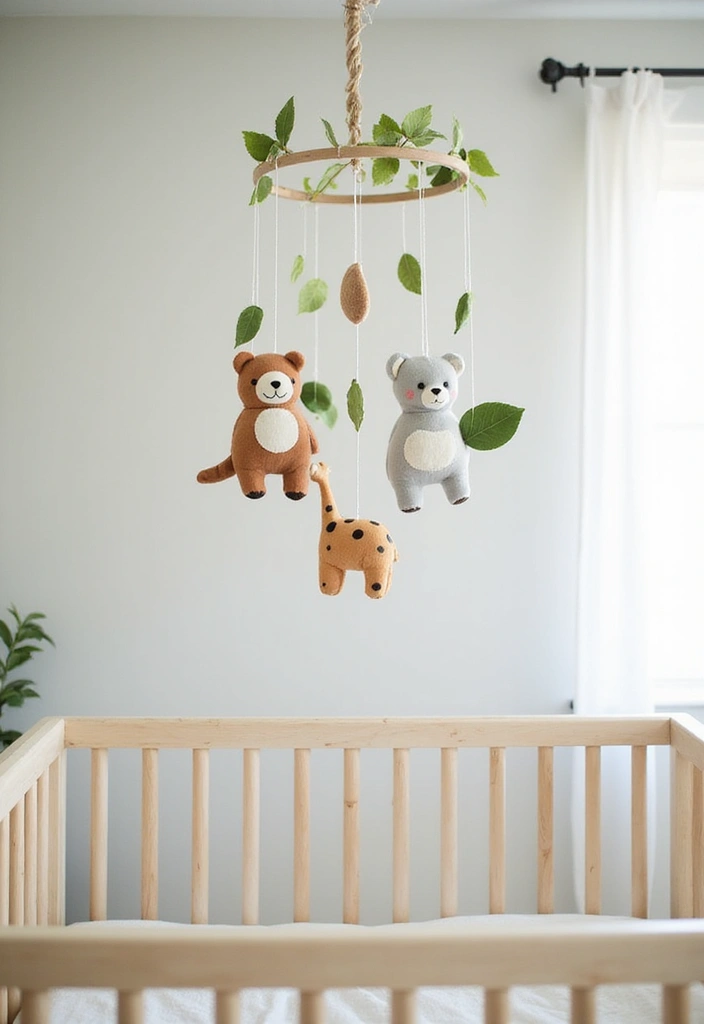 29 Nature Themed Nursery Ideas That Feel Peaceful 6 29 Nature Themed Nursery Ideas That Feel Peaceful - 6. Whimsical Mobile