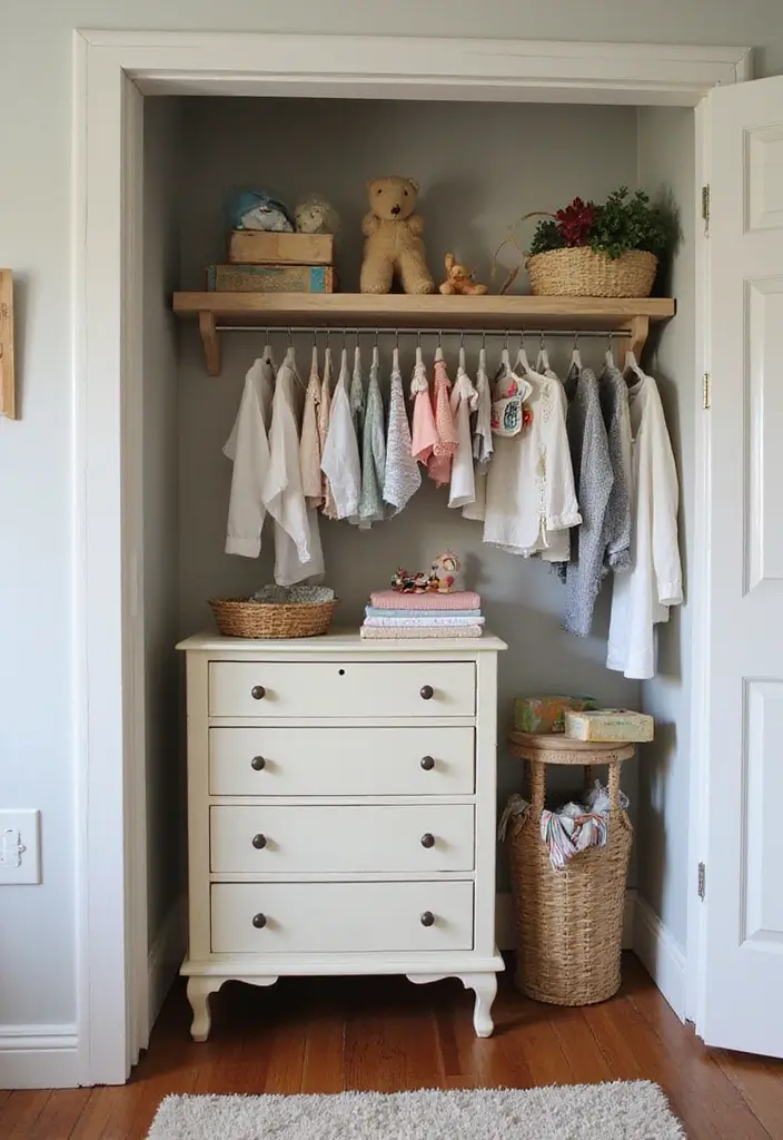 29 Nursery Closet Storage Hacks That Keep Everything Organized 15 29 Nursery Closet Storage Hacks That Keep Everything Organized - 15. Upcycled Furniture for Unique Storage