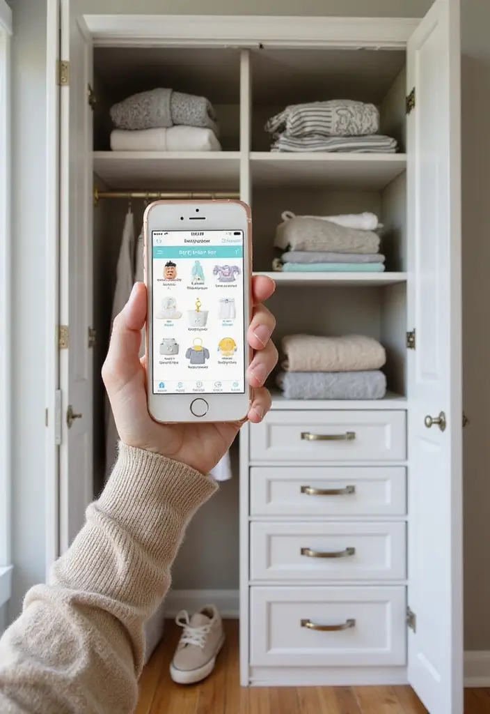 29 Nursery Closet Storage Hacks That Keep Everything Organized 18 29 Nursery Closet Storage Hacks That Keep Everything Organized - 18. Use a Baby Clothes Organizer App