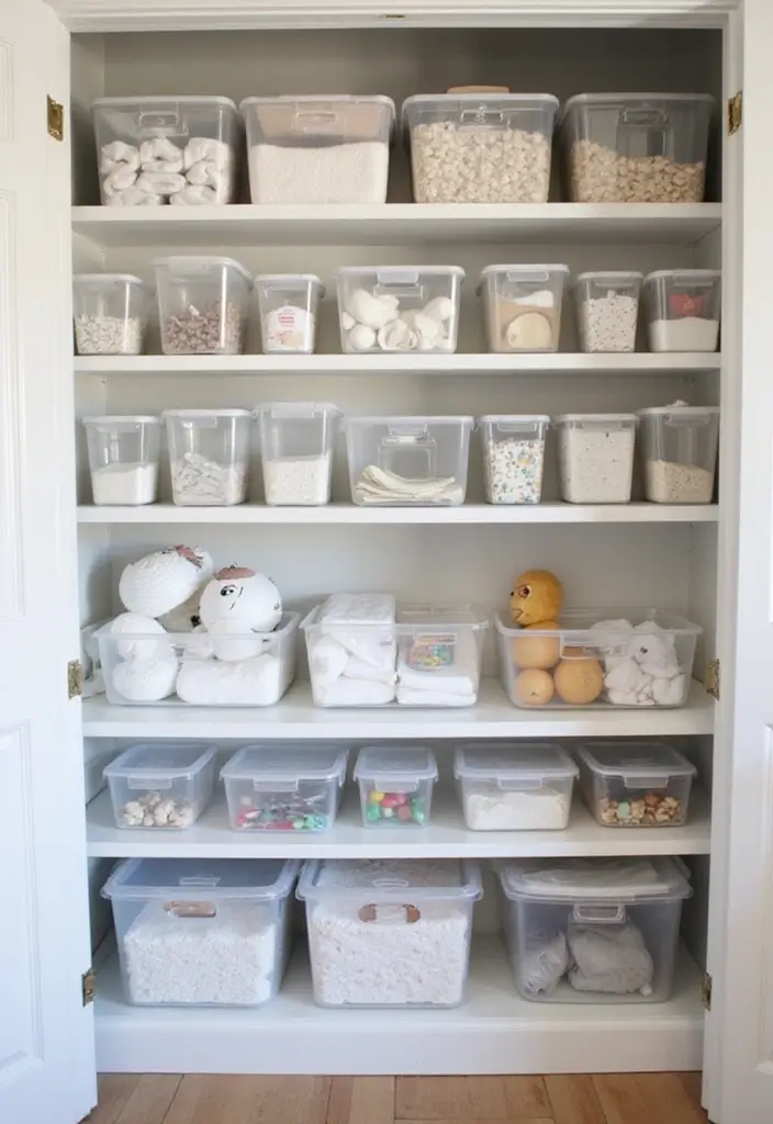 29 Nursery Closet Storage Hacks That Keep Everything Organized 19 29 Nursery Closet Storage Hacks That Keep Everything Organized - 19. Use Clear Storage Containers for Nursery Essentials