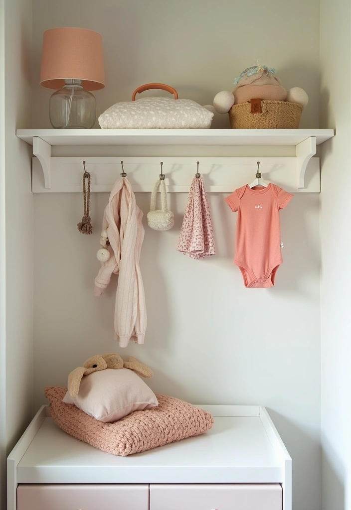 29 Nursery Closet Storage Hacks That Keep Everything Organized 21 29 Nursery Closet Storage Hacks That Keep Everything Organized - 21. Wall-Mounted Hooks for Accessories