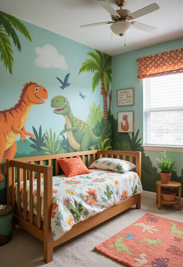 29 Nursery Ideas for Boys That Look Classic and Fun 12 29 Nursery Ideas for Boys That Look Classic and Fun - 12. Playful Dinosaurs
