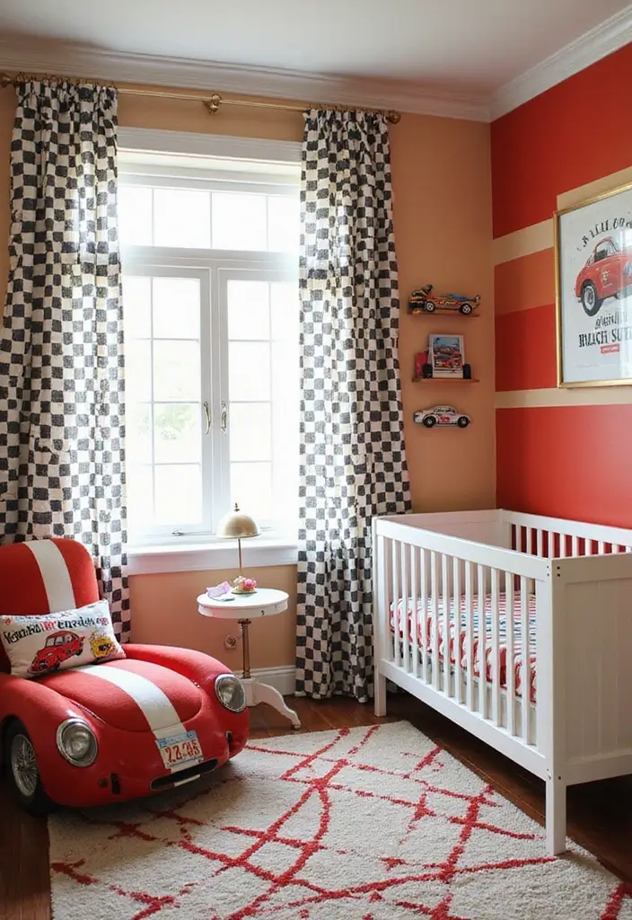 29 Nursery Ideas for Boys That Look Classic and Fun 16 29 Nursery Ideas for Boys That Look Classic and Fun - 16. Retro Race Cars