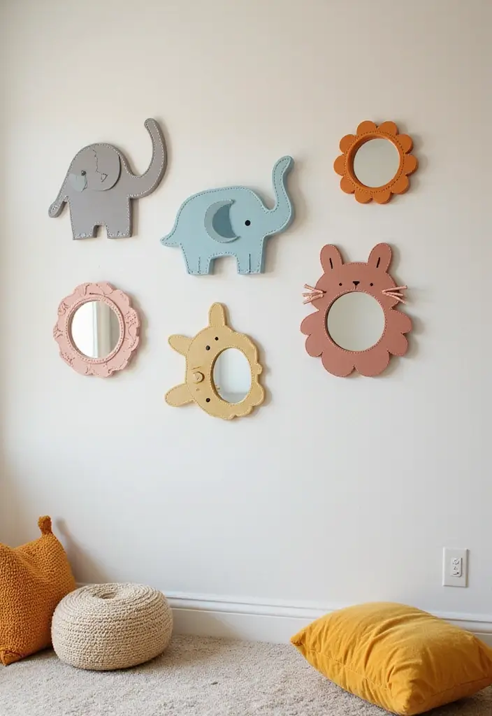 29 Nursery Mirror Designs That Add Light and Style 1 29 Nursery Mirror Designs That Add Light and Style - 1. Playful Animal Shapes
