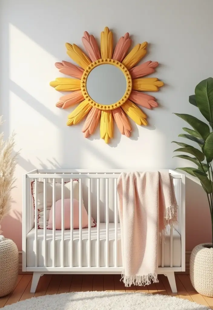 29 Nursery Mirror Designs That Add Light and Style 12 29 Nursery Mirror Designs That Add Light and Style - 12. Sunburst Mirrors